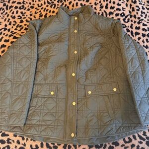 NWT Weatherproof Dusty Olive Quilted Jacket with Gold Accents